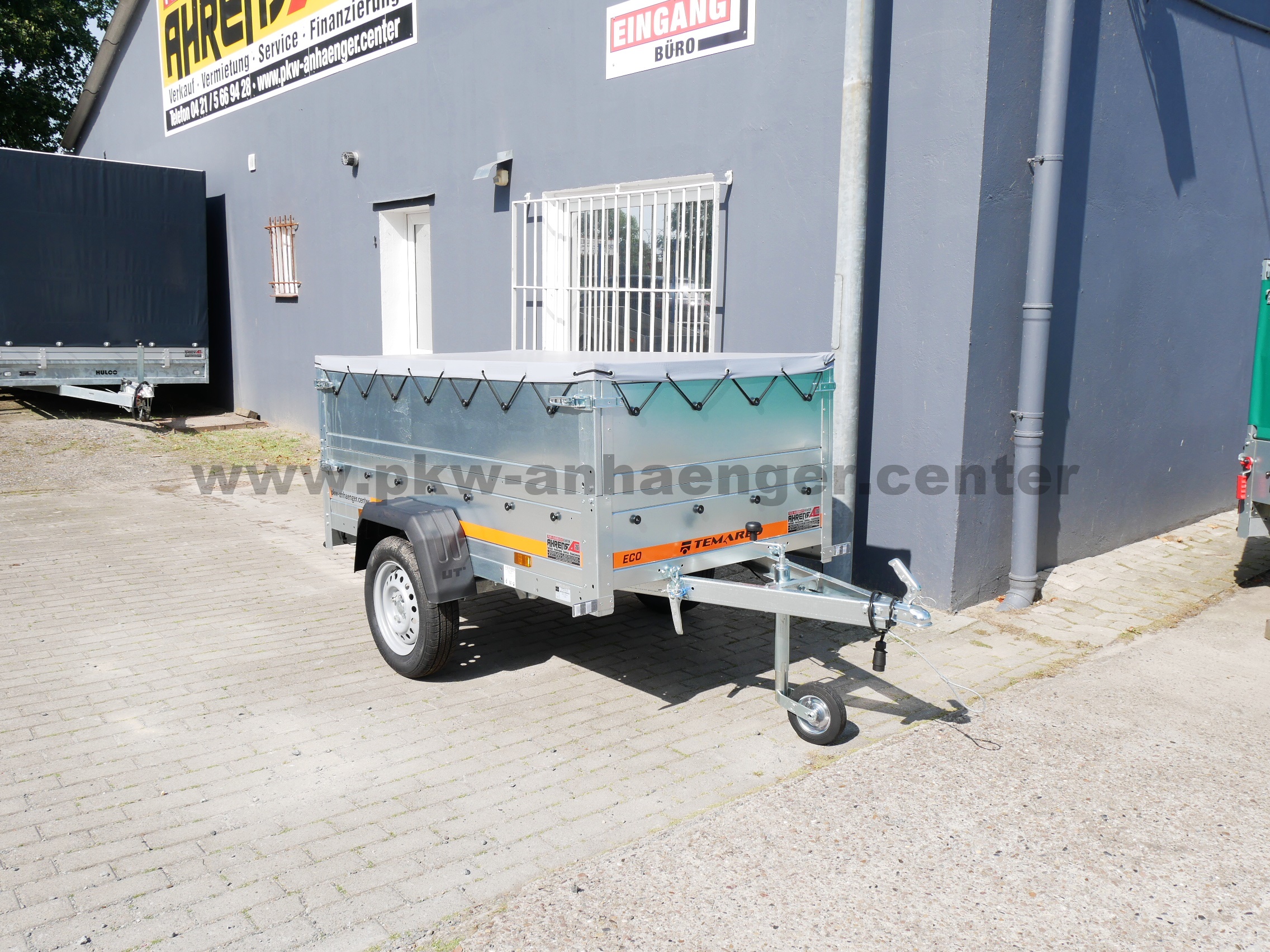 TEMARED ECO 2010 KIPP 750kg 201x106x70cm Aufsatz Flachplane klappbare Deichsel Pkw Anhänger