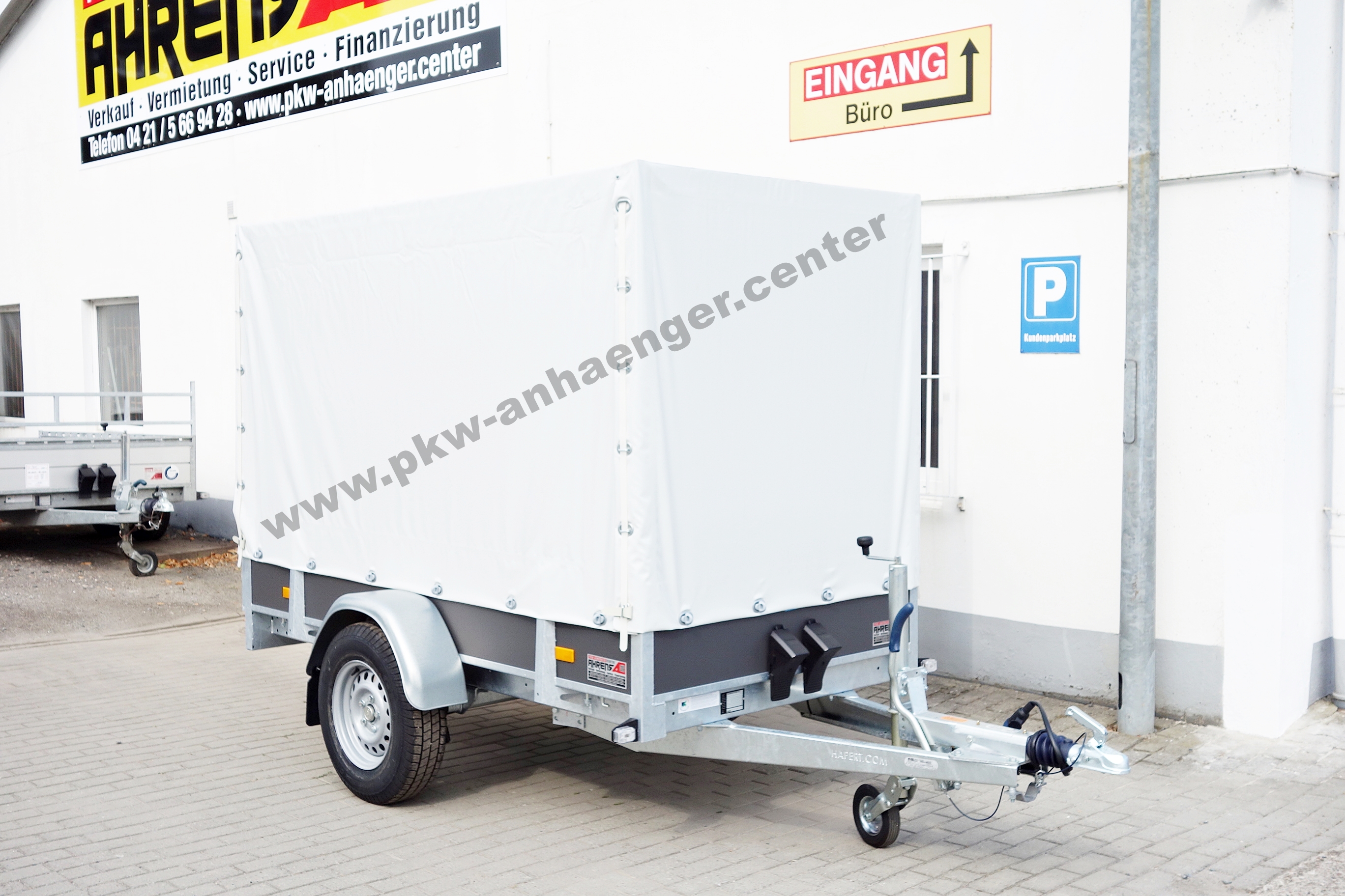 Hapert Planenanhänger Tieflader 250x130 1500kg Holz Einachser