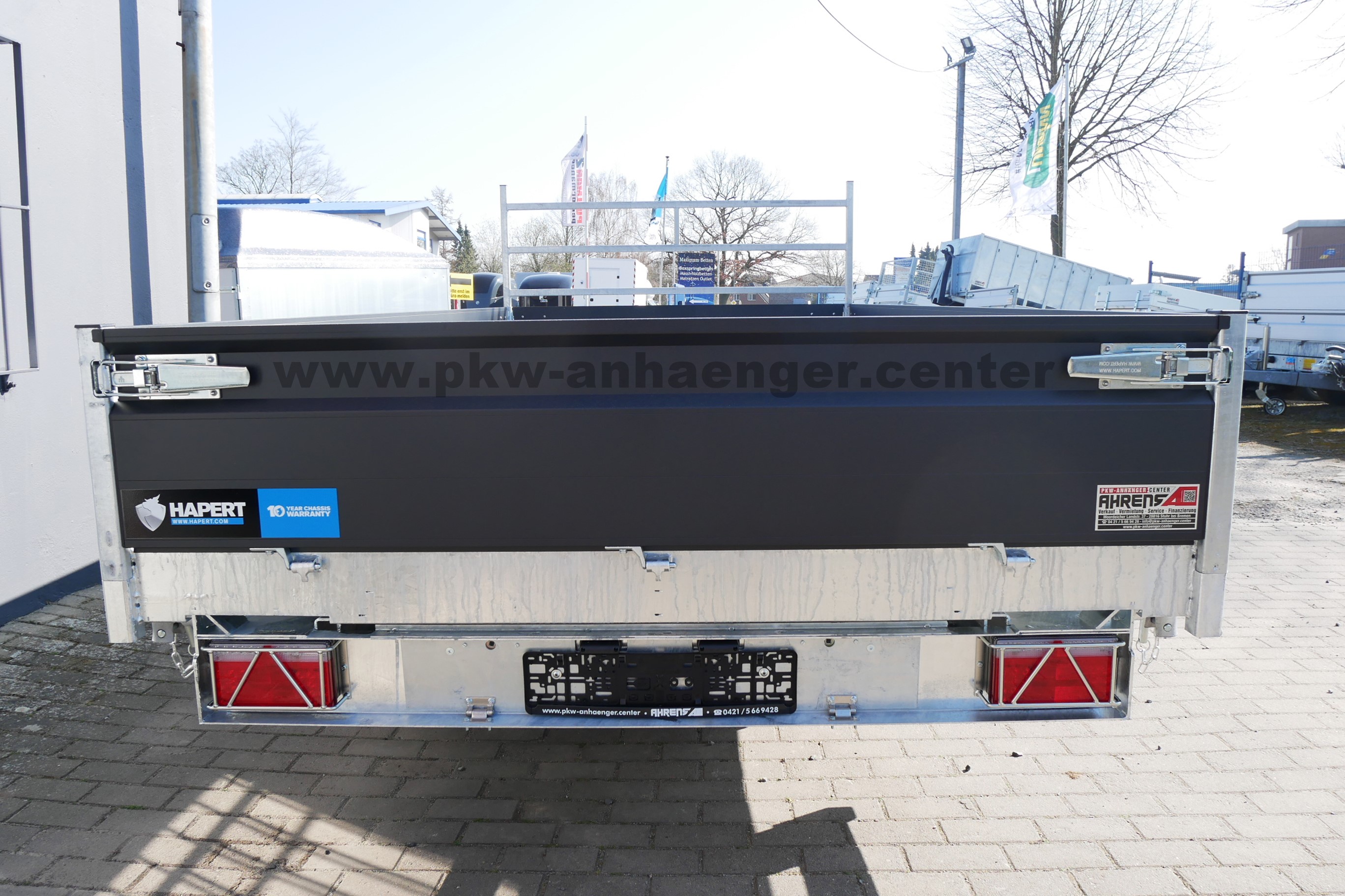 HAPERT COBALT-PLUS 3500kg 405x200x40cm Kipper mit Schienen Stützen Parabelfederung