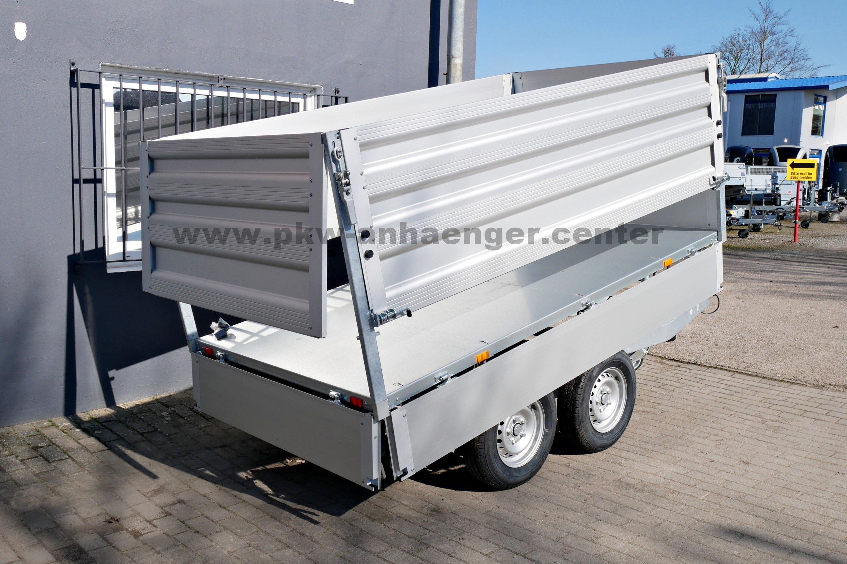 UNSINN WEB-HK2715-26-13-E 2600kg 276x150x105cm Rückwärtskipper E-Hydraulik mit Bordwandaufsatz