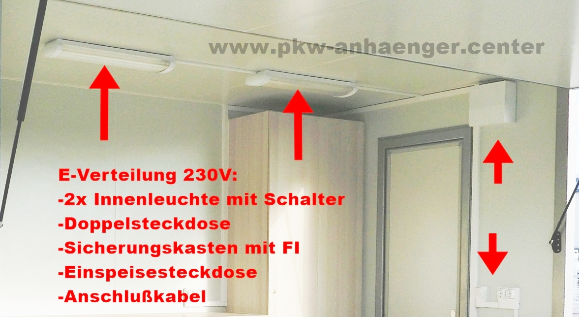Elektroinstallation 230V für Seller Verkaufsanhänger