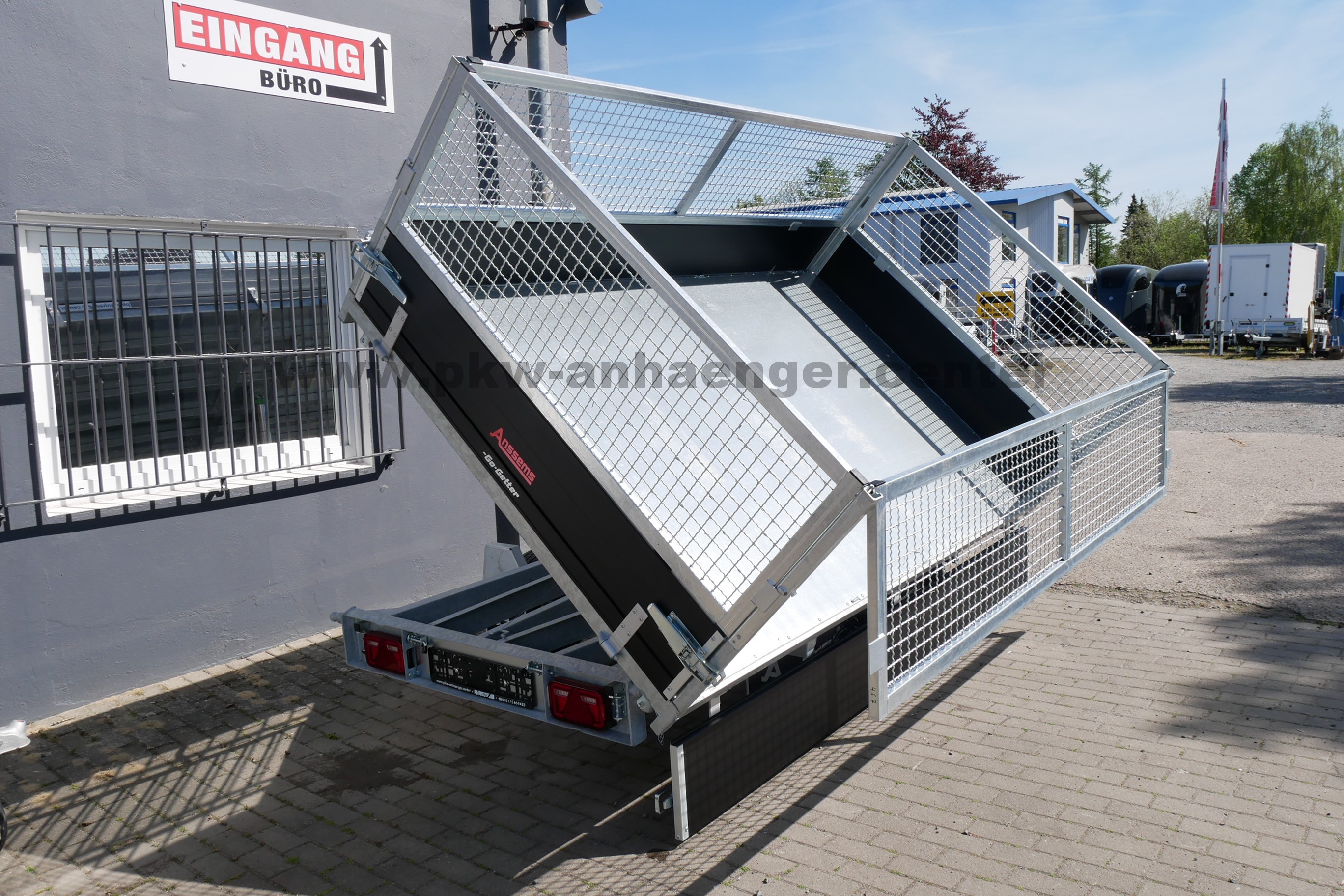 Anssems KSX-E 3000kg 305x178x85cm Go-Getter Gitteraufsatz Dreiseitenkipper E-Hydraulik