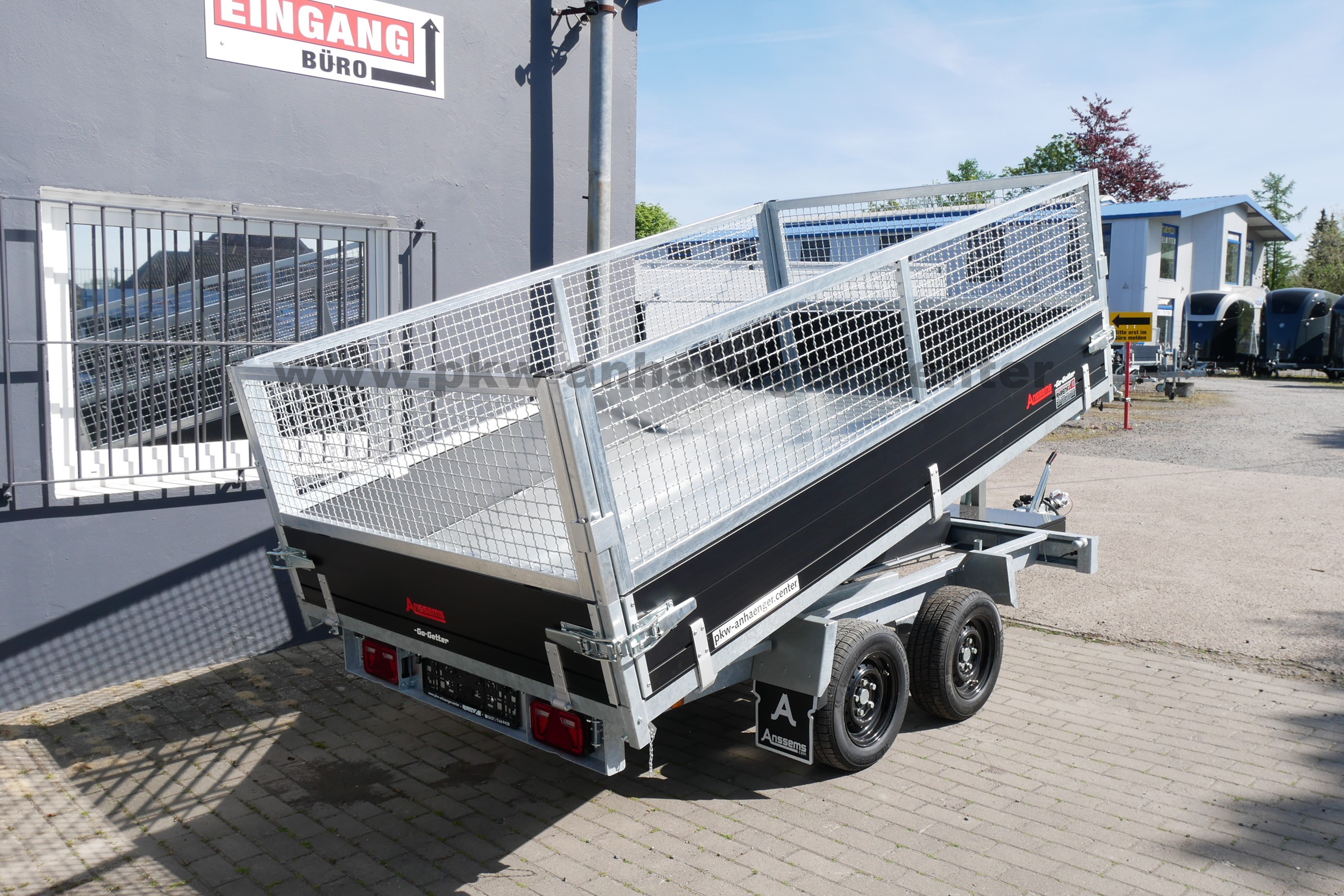 Anssems KSX-E 3000kg 305x178x85cm Go-Getter Gitteraufsatz Dreiseitenkipper E-Hydraulik