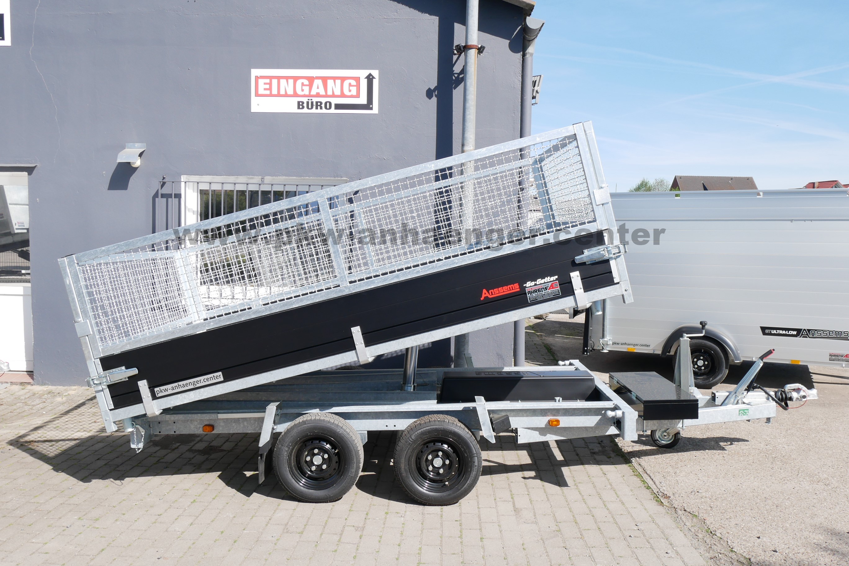 Anssems KSX-E 3000kg 305x178x85cm Go-Getter Gitteraufsatz Dreiseitenkipper E-Hydraulik