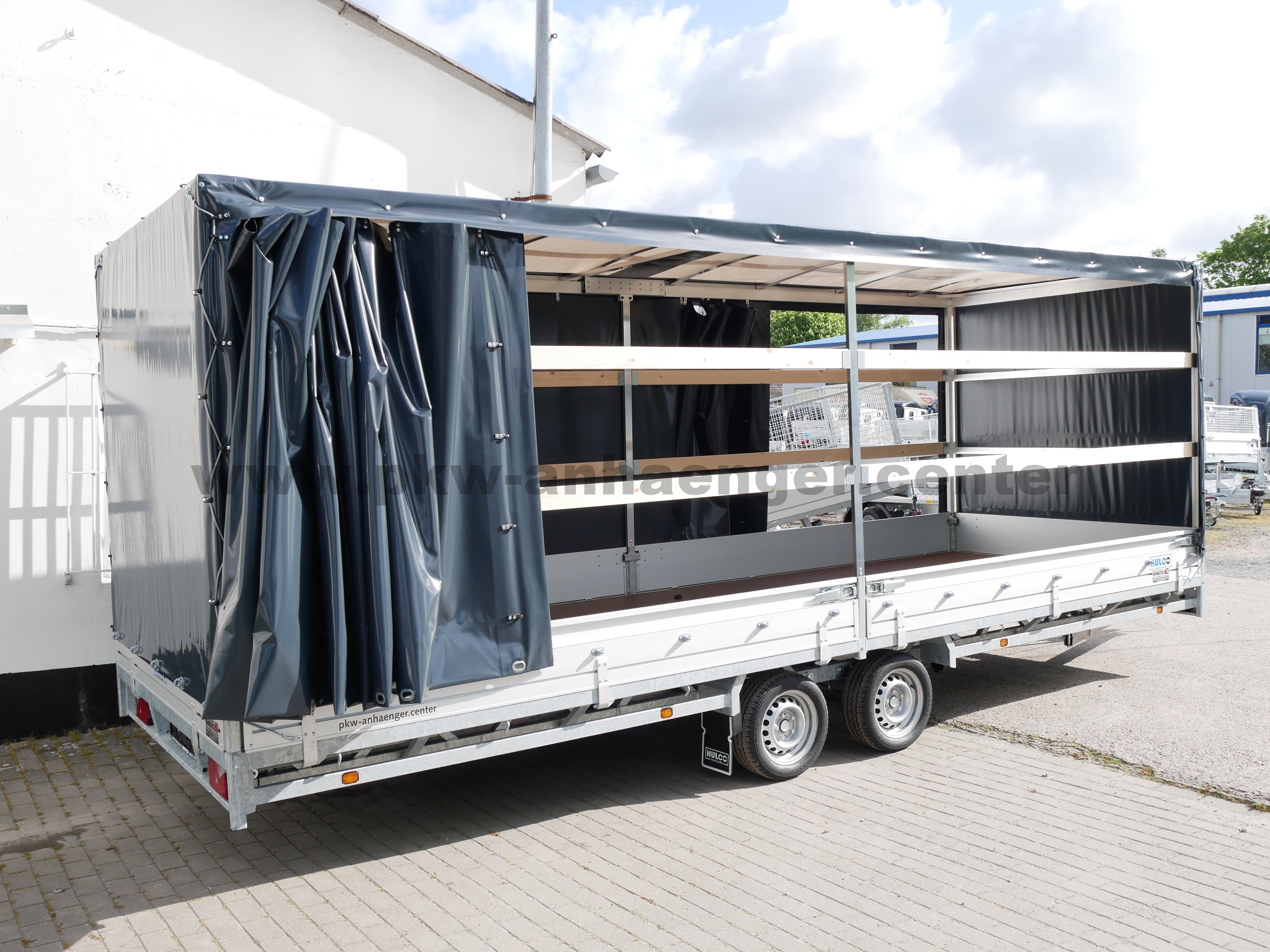 aHU-3000-611x203x200-PG-anthrazit-2x-Schiebepl-Runddach-11 Hulco MEDAX-2 2600kg 502x203x200cm Planenanhänger Schiebeplane seitlich Runddach