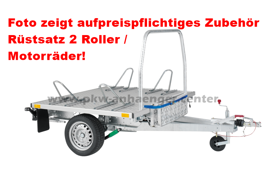 a-wheelyduo-Motorradb-gel-1 Wheely-Duo 750kg gebremst 155x200cm 100km/h Fahrradanhänger Motorradanhänger Rolleranhänger Wohnmobi